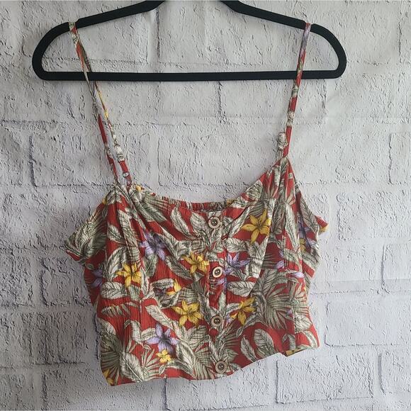 Aeropostale Tropical Button-Front Crop Tank Top NWT Size XXL - Picture 11 of 11